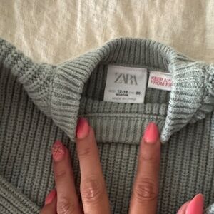 Zara boys Light Gray Cowl Neck Sweater
